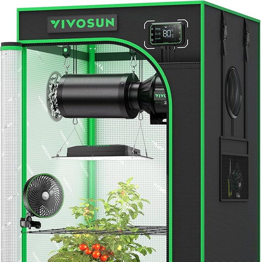VIVOSUN GIY Plus Smart Grow Tent Kit, 2x2ft 1-Plant System, WiFi-Integrated Automatic Grow System with 2000D Mylar Grow Tent, Full-Spectrum Programmable Grow Light, Enhanced Ventilation & Circulation