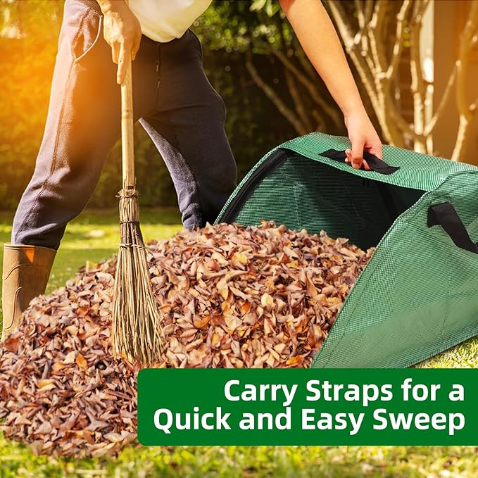 30 Gallon Leaf Collector, Leaf Bag Chute, Portable Pop Up Leaf Bags, Foldable Dustpan Leaf Pick Up Tools Leaf Loader, Reusable Yard Garden Bags for Leaves Lawn Trash(100 L) Dimensions