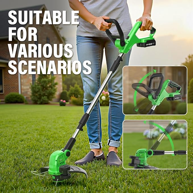 SOYUS Cordless 13 Inch 20V Lawn Mowers & 20V 12 Inch Weed Wacker