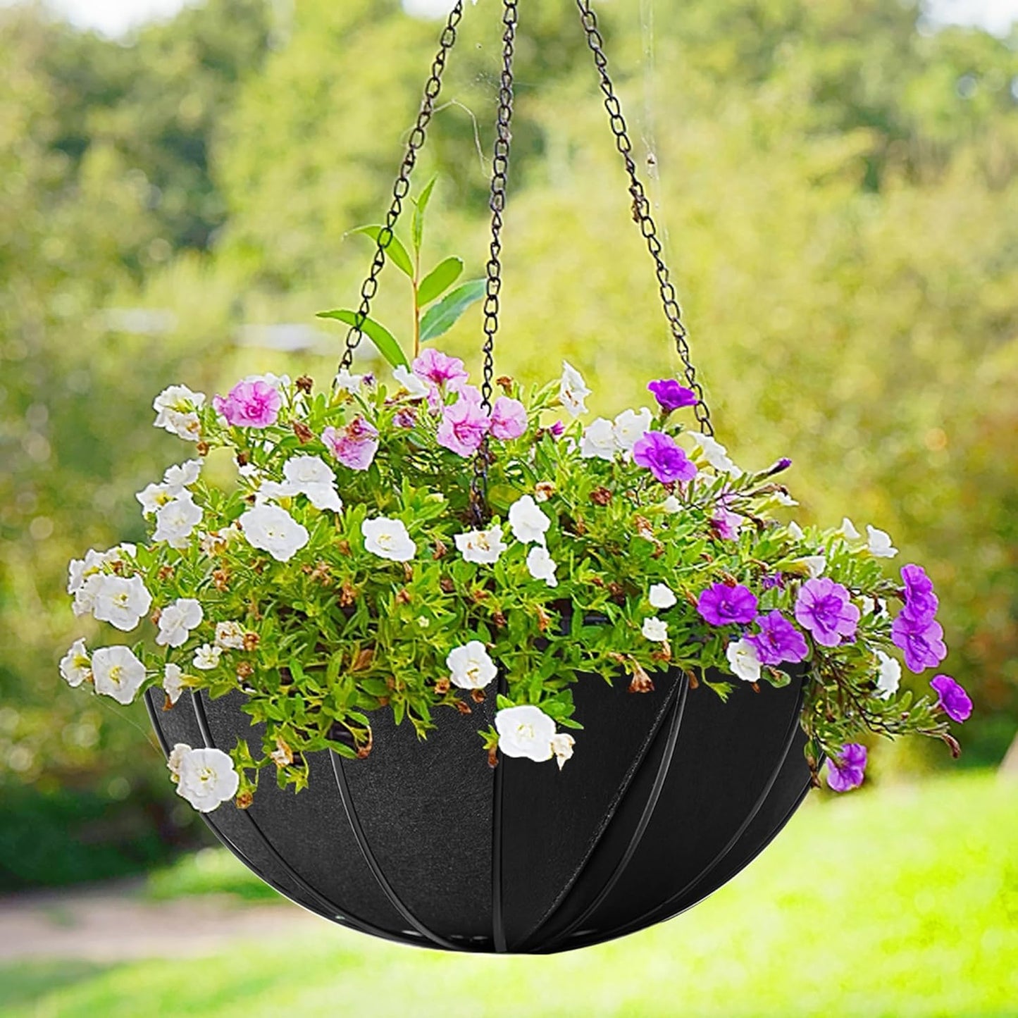 Adnee 6 Pcs 12 Inch Fabric Planter Basket Liner-Felt Flower Pot Liners-Hanging Plant Basket Fiber Insert for Garden Wall Hanging Planter Flower Vegetables(Round)