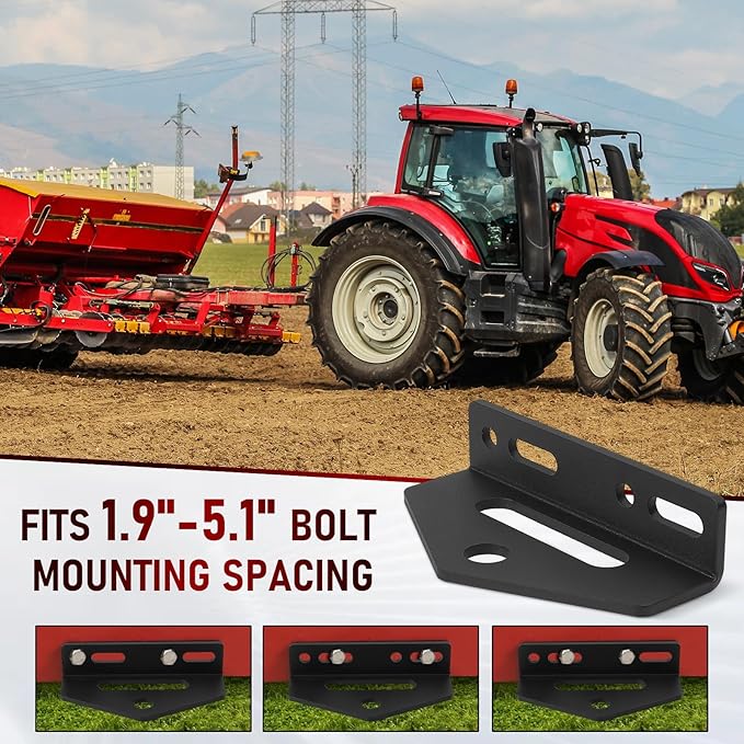 Universal Heavy Duty Zero Turn Trailer Hitch and 1/2'' Hitch Pin，5mm Thick Carbon Steel Lawn Mower Trailer Hitch,Lawn Tractor Hitch with Mounting Kit(2 Carriage Bolt,2 Nuts,1R-Clip)