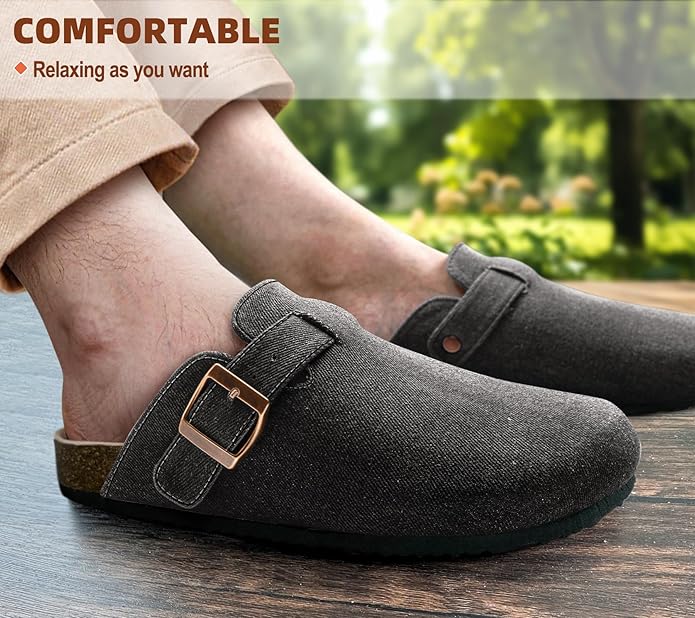 BULLIANT Comfort Clogs Slippers Sandals Nurse Work Shoes Unisex for Men Women with Cushioned Cork-Footbed