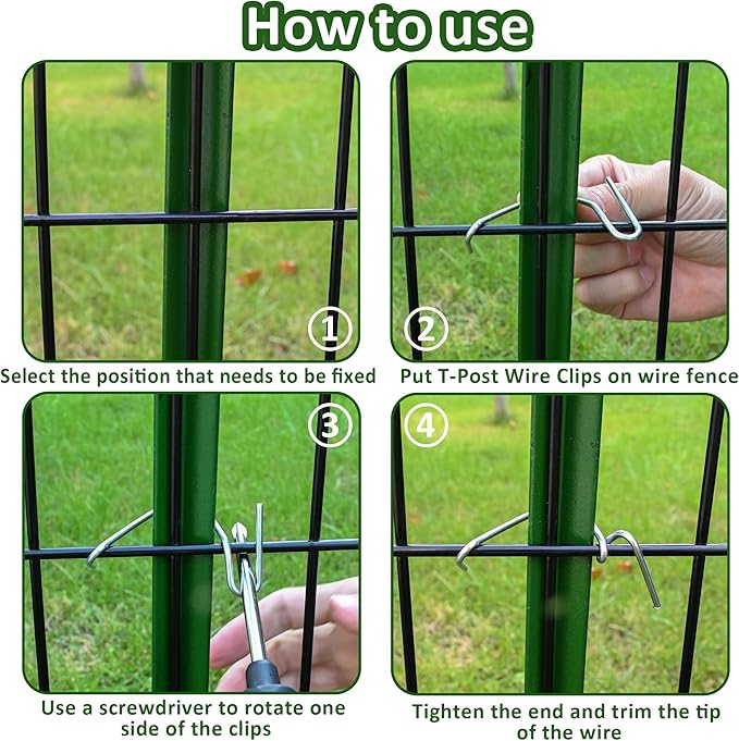 T-Post Clips Galvanized Steel Fence Clips 350 PCS 10 Gauge Convenient and Fast Installation Pre-Cut Fence Ties for T-Posts/U-Posts