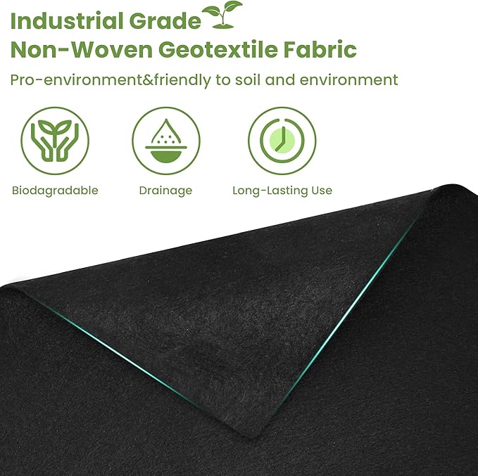 Premium 6oz Landscape Fabric,3ft x 200ft Pro Garden Weed Barrier-Durable & Heavy Duty Weed Block Gardening Mat, Easy Setup & Superior Weed Control, Eco-Friendly & Convenient Design- Non Woven