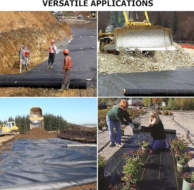 Driveway Fabric, 4x300 ft Road Fabric Commercial Barrier Fabric, Landscape Fabric Heavy Duty 4OZ French Drain Fabric for Erosion Control,Landscape Fabric,Construction Projects