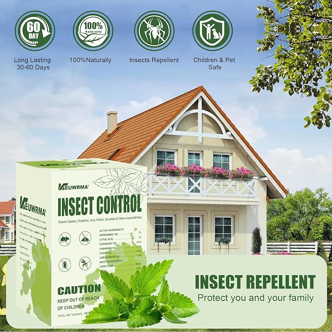KEUWRMA Insect Control,Insect Repellent,Spider Repellent for House Indoor,Insect Repellent for indooor,Bug Repellent,Repel Mosquito, Rodents, Roach, Ant, Bugs,Spider, Moths&Other Pest,