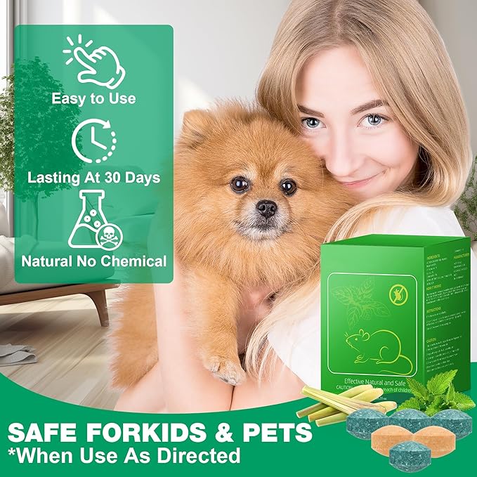 24 Pack Skunk & Raccoon Repellent Ball, Natural Rodent Repellent Balls for House, Squirrel Mice Repellents for Cars, Keeping Skunk Out of Car, Garage, Attic, RV Mouse Deterrents Pet Safe