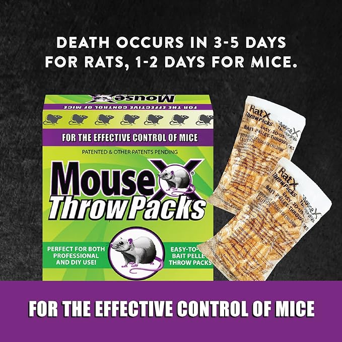 MouseX Throw Packs- for All Species of Rats Mice Safe Around Pets