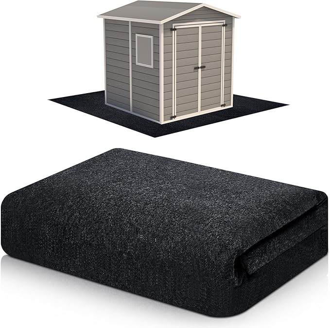 Haull Outdoor Storage Shed Floor Moat Waterproof Outdoor Carport Mat Thickened Soft Patio Furniture Pad Washable with Non Slip Backing, Storage Shed Not Included(8 x 12.5 ft)