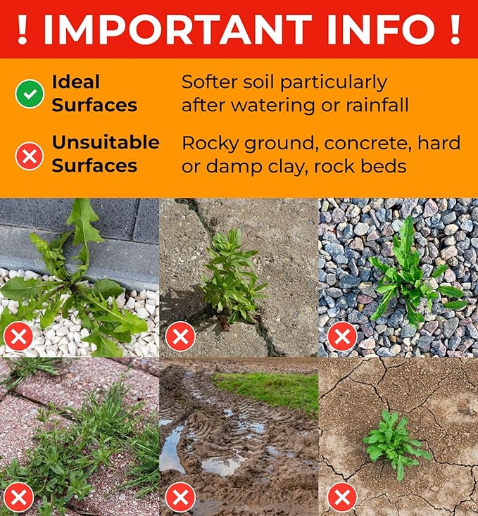 Stand Up Weed Puller Tool with Long Handle - Dandelion Weeding Tool, No More Bending