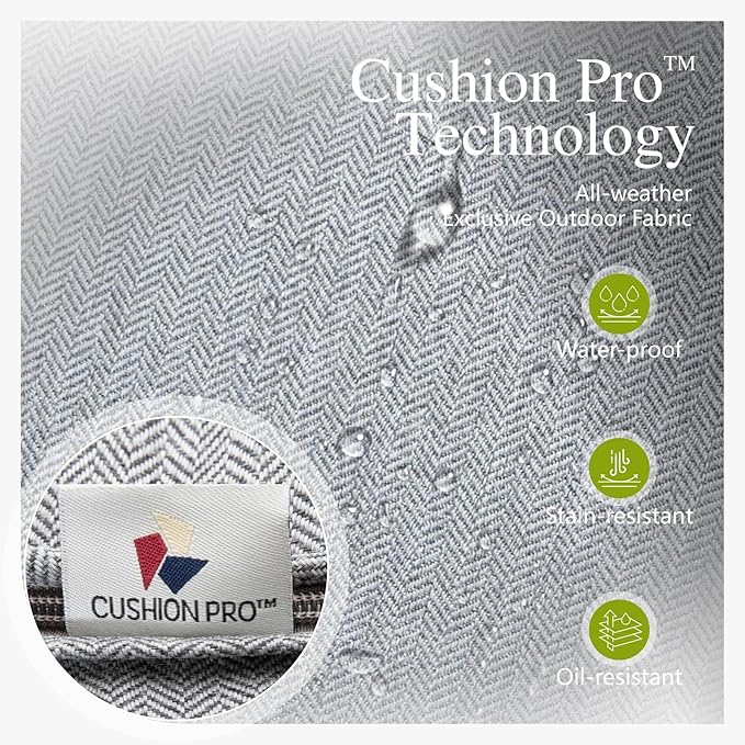 Sophia & William Patio Furniture Set, 5 Piece Metal Outdoor Conversation Set with 3-Seater Outdoor Couch, 2 Swivel Chairs, 1 Loveseat,1 Coffee Table for Outdoor Seating, Backyard, Porch(Grey)