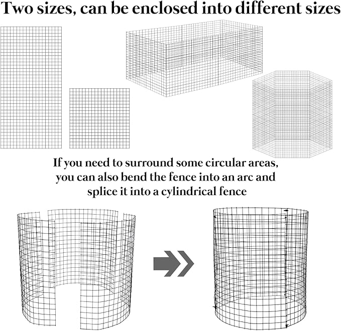 10 Pack Round Plant Protector from Animals, 12'' x 24'' and 12'' x12'' Metal Plant Cages to Keep Animals Out, Garden Protection Bunny Barricades, Wire Plant Protectors for Rabbits Chicken Duck