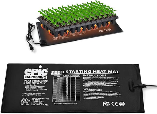 Epic Gardening Seedling Heat Mat for Plants – High-Performance 20W Heavy-Duty PVC Heating Mat for Seed Germination, Plant Growth, & Fermentation | Durable & Reliable Warmth for Indoor Gardening