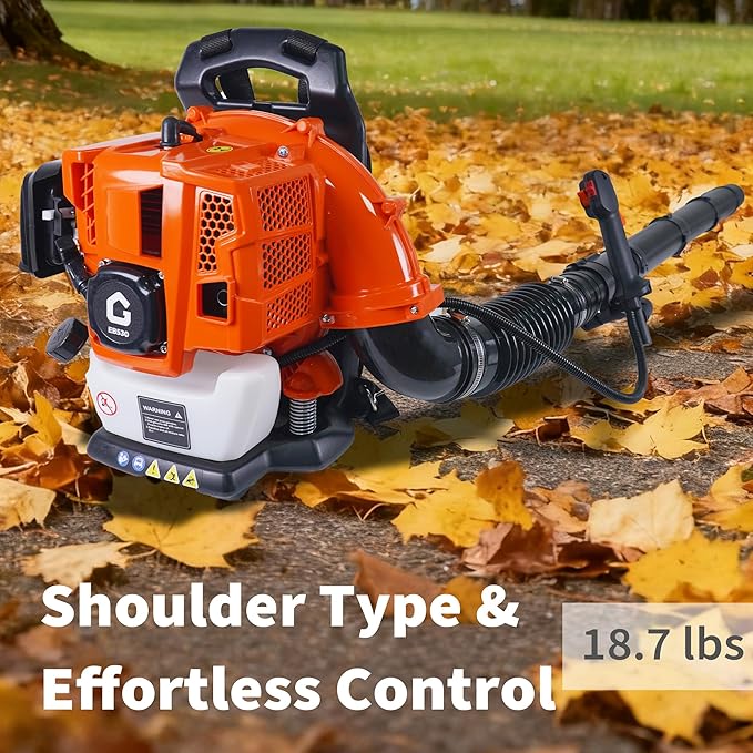 52CC Backpack Blower, 2.2-HP 2-Cycle Gas Leaf Blower with 780 CFM & 270 MPH, Backpack Leaf Blower, Powerful Clearing Performance for Wet Leaf & Debris Clean & Snow Removal