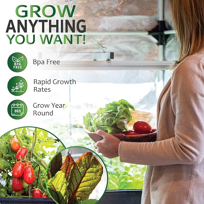 Vegepod Indoor Grow Kit Self Watering with LED Light, Reflective Tent Complete System, All-in-One Indoor Gardening Solution, Premium Tent, Medium Kit, 39"x39"x78"