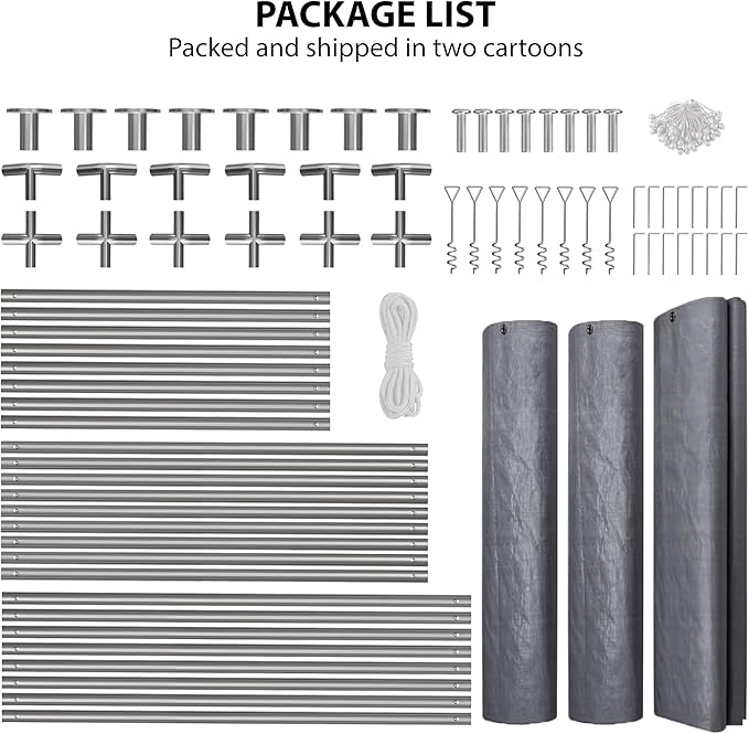 GAOMON 13x20 ft Heavy Duty Carport, Portable Garage with 3 Doors & 5 Ventilated Windows, Waterproof Car Canopy Outdoor Shed with Removable Sidewalls for Pickup Truck Boat, Grey