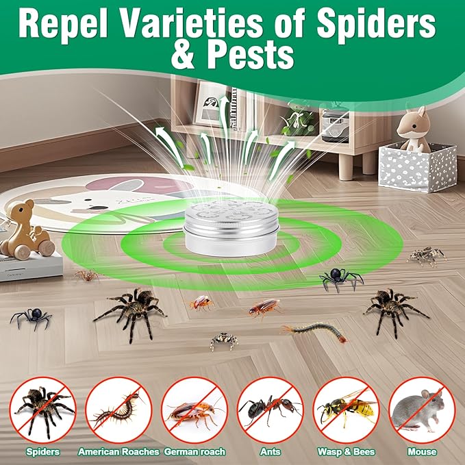 4 Pack Spider Repellent Indoor - Natural Spider Deterrent Cream Peppermint Oil Spiders Roach Ant Away, Pest Control Spider Repellant Solution for House Garage Patio Attic, Family & Pet Safe