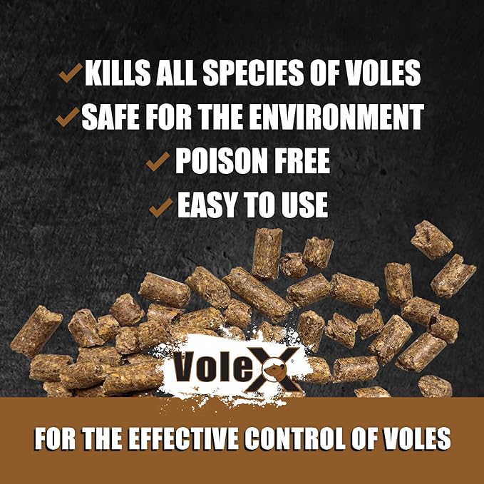 VoleX - Effective Against All Species of Voles. Safe for Use Around People, Pets, Livestock, and Wildlife (3 pounds)