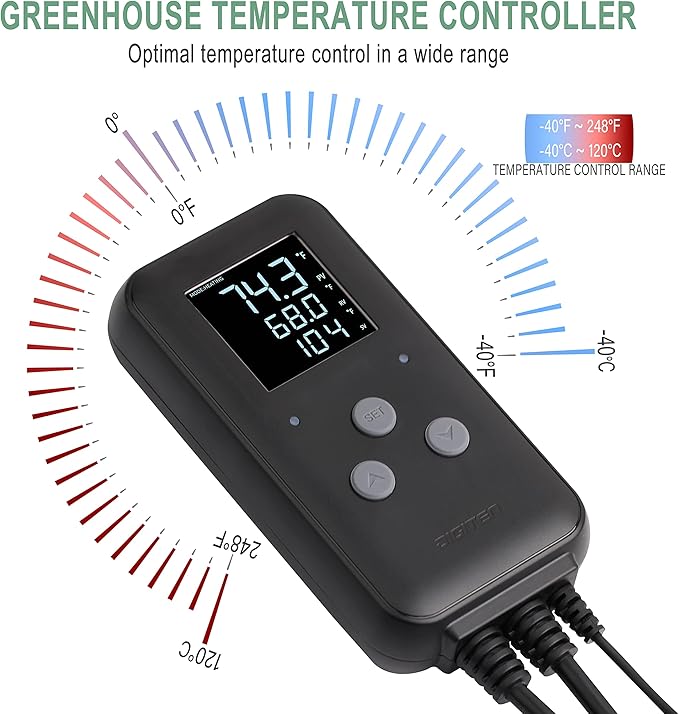 DIGITEN Waterproof Temperature Controller DTC310 Digital Temperature Controller Aquarium Temperature Controller Greenhouse Thermostat for Heater 10A Outdoor Heat Mat Thermostat Controller for Seedling