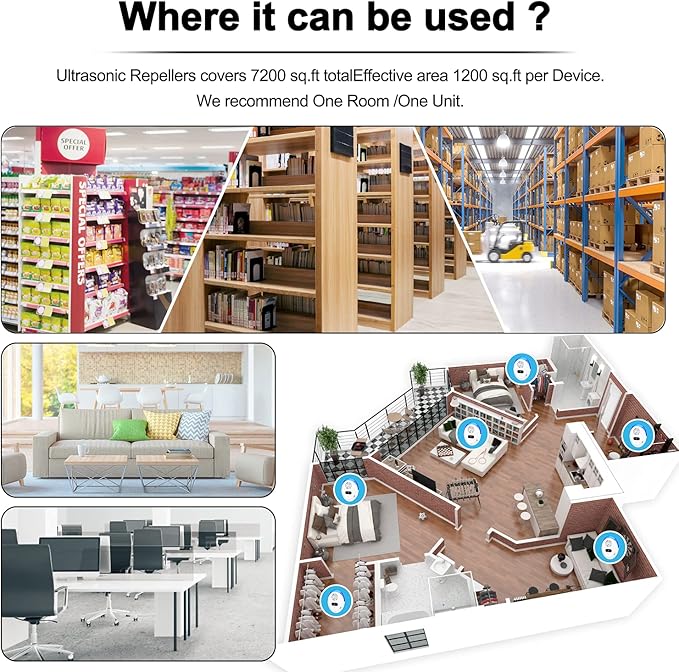 2025 Upgraded Version Ultrasonic Pest Repeller 6 Packs, Mouse Repellent Indoor, Pest Control for Roach Rodent Cockroach Bugs Mosquito Mice Spider Ant Fleas Insects