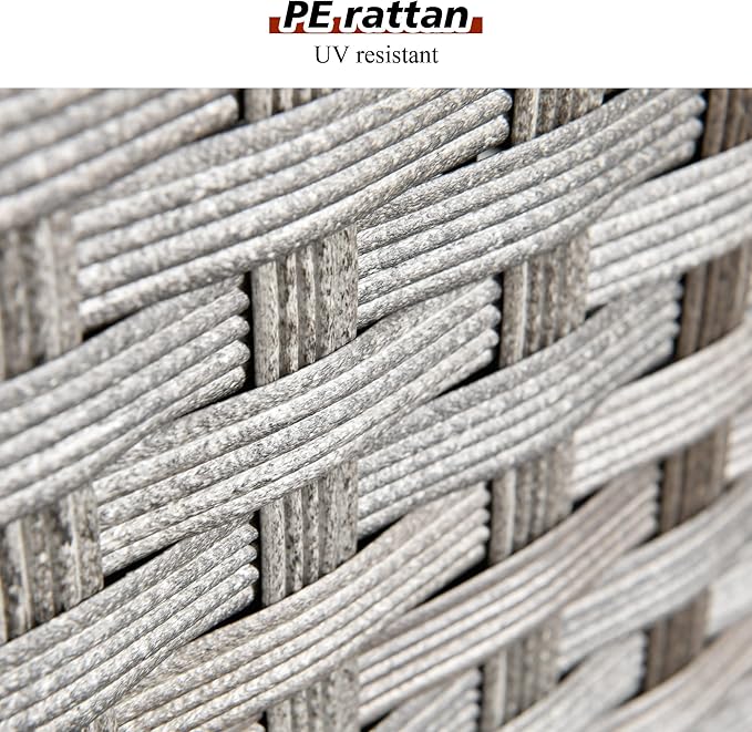 HOOOWOOO Modular Patio Outdoor Sectional Furniture Set,6 Piece Wicker Conversation Sofa Set,Out Door Couch Set with Wide Arm for Outside All Weather(Orange Red)