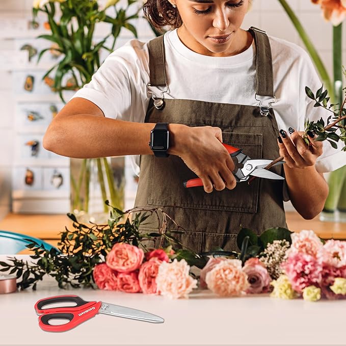 Goldblatt 3PCS Scissors Heavy Duty, Multipurpose Scissors, Drop Forged Blade, with Small Serrations, Comfortable Handle, Shop Scissors Easy Cutting Cardboard, Wires, Leather, Fabric