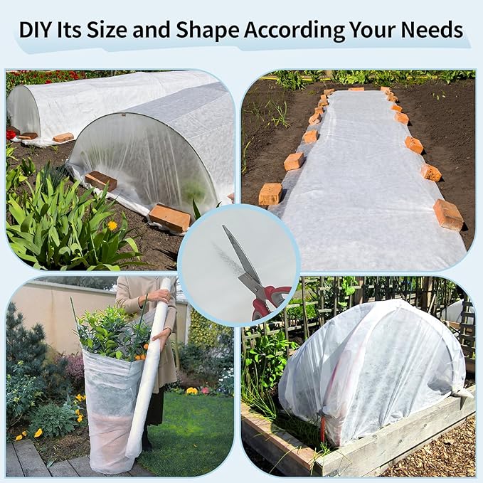 Insoma 1.1oz/yd Plant Covers Freeze Protection,10 * 30ft Floating Row Cover for Garden, Frost Plant Blanket for Winter Frost/Sun Pest Protection