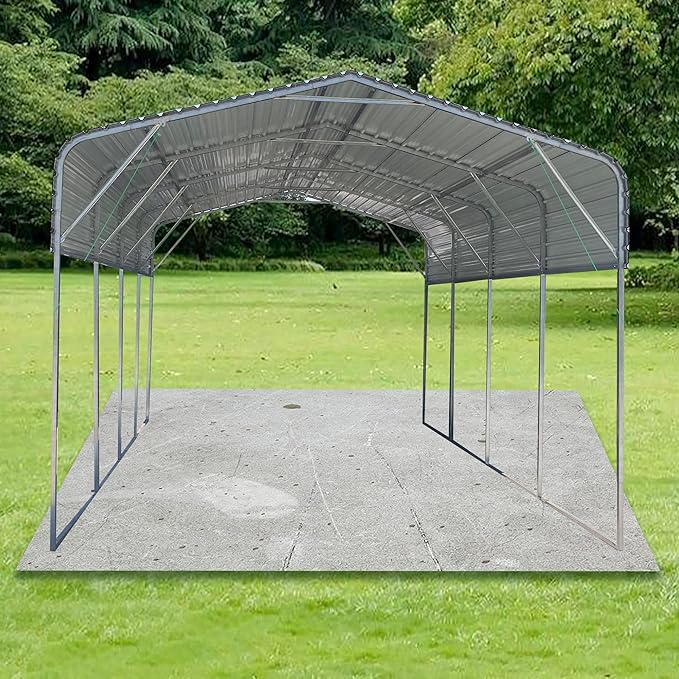 11x19 FT Metal Carport, Heavy Duty with Galvanized Steel Roof for Carport Camping Garden Wedding BBQ Commercial