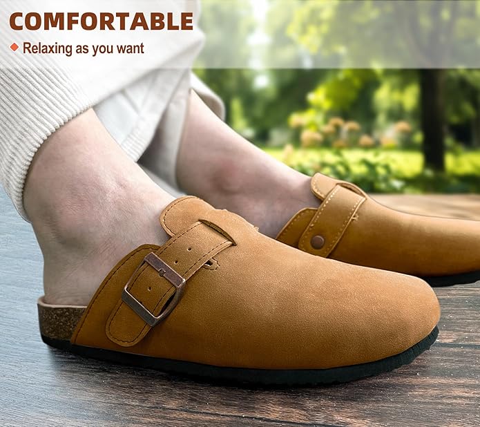 BULLIANT Comfort Clogs Slippers Sandals Nurse Work Shoes Unisex for Men Women with Cushioned Cork-Footbed