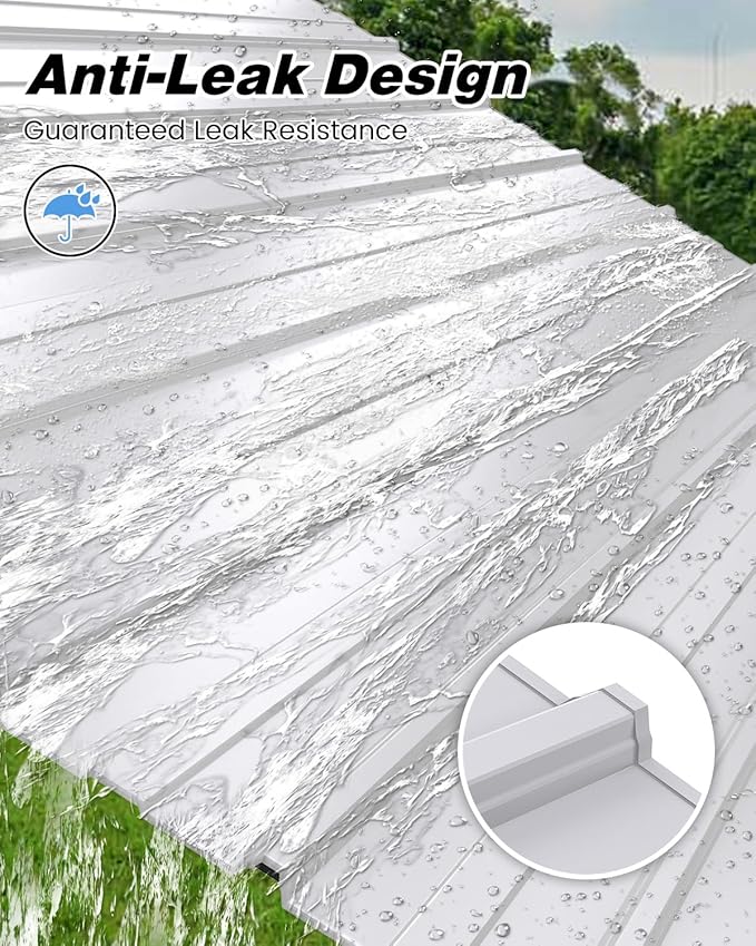 10'x15'x10' Heavy Duty Metal Carport, Steel Carports Canopy with Galvanized Steel Frame and Roof, Metal Carport Shelter for Boats, SUVs and Trucks