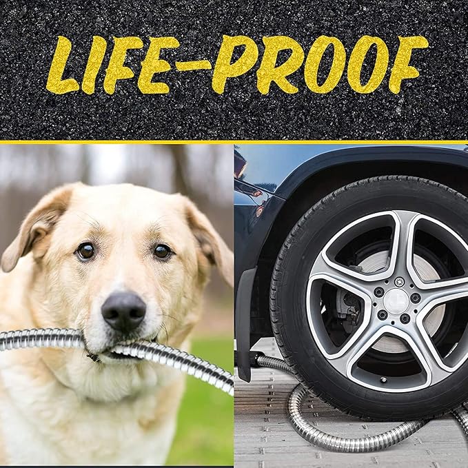 Bionic Steel Pro 25 FT Garden Hose with Nozzle, 304 Stainless Steel Metal Water Hose 25Ft, Flexible Hose, Kink Free, Lightweight and Durable, Crush Resistant Fitting, Easy to Coil, 500 PSI 2025 Model