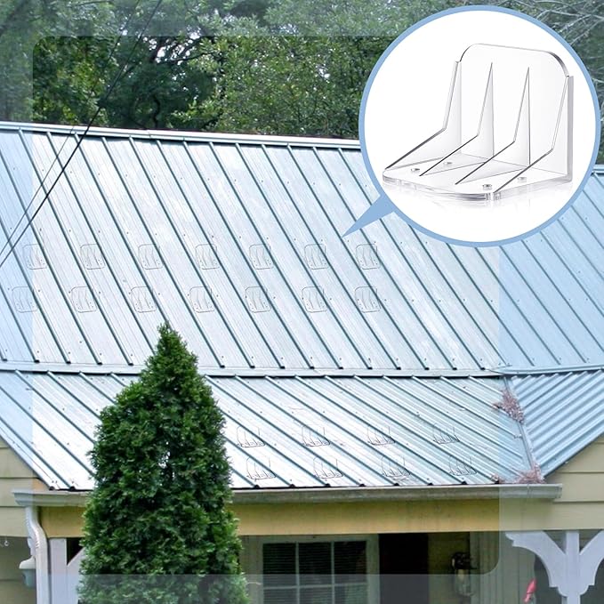Taiyin 10 Pack Large Snow Guards for Metal Roofs 4 x 3 x 3 Inch Jumbo Ice Guard Snow Block Stops for Prevent Sliding, Without Screws or Adhesive (Clear)