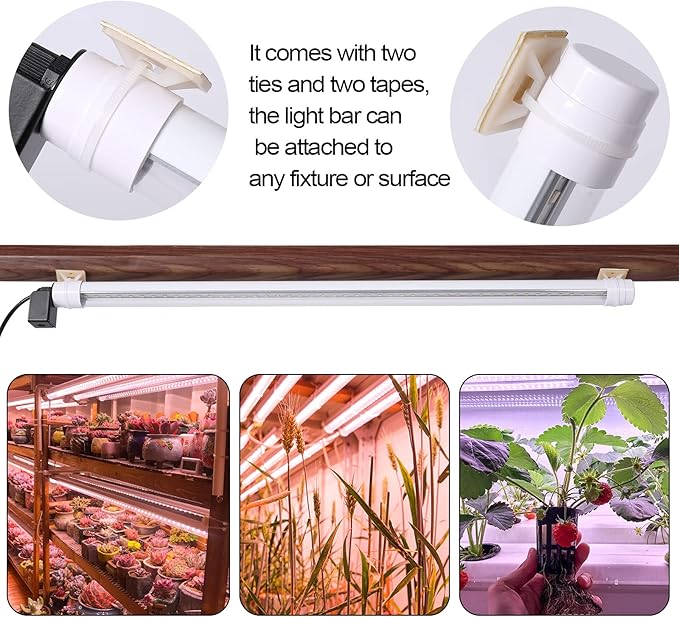 JCBritw Standing LED Grow Light，Adjustable 2ft T8 Bar Plant Light, White 4500K Full Spectrum Plant Grow Lamp on Stand for Indoor Plants Seed Starting, Seedlings, Veg, Flower