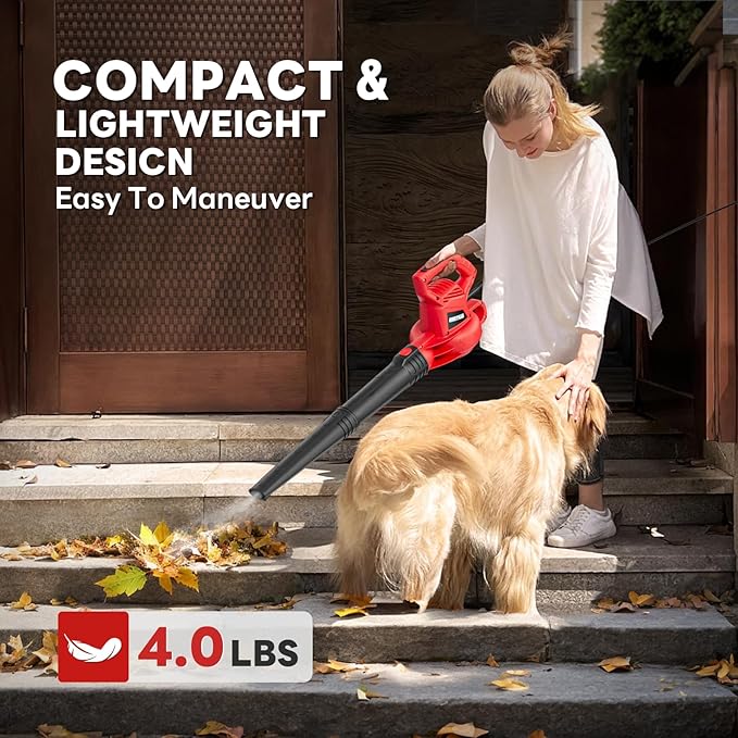 ALLOYMAN Electric Leaf Blower,7AMP Lawn Blower,350CFM Mini Leaf Blower Lightweight & Portable for Lawn Care/Snow Blowing