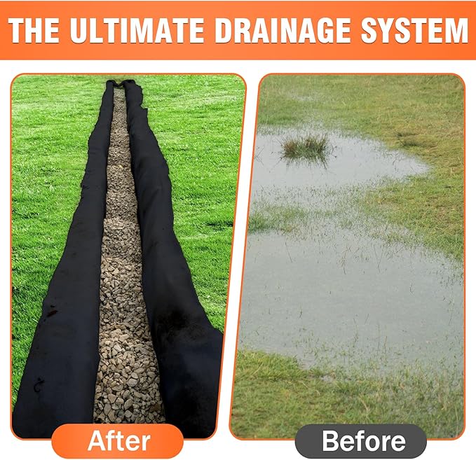 8oz 4FTx110FT Non Woven Geotextile Fabric for French Drains, Landscaping, Underlayment, Weed Control, Construction, Erosion Control