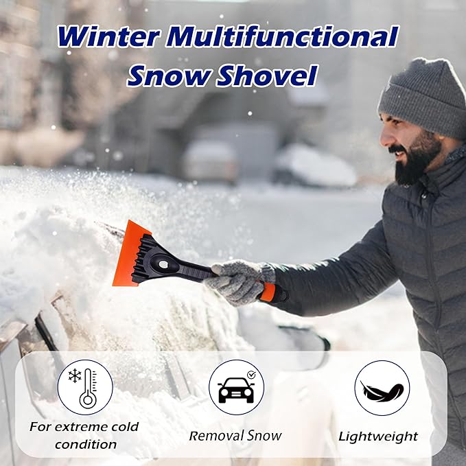 vivicreate Scratch-Free Ice Scraper for Car Windshield Frost Remover with Foam Handle Durable Snow Scraper 2 Pack Winter Car Tool for Quick Ice and Snow Removal