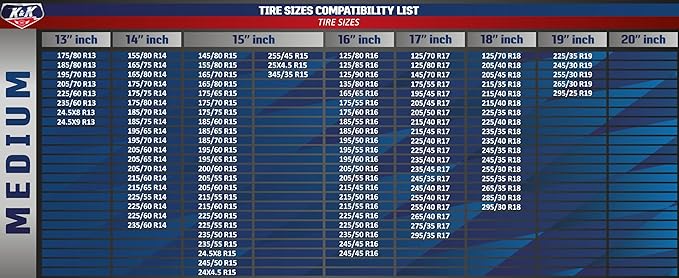 K&K Auto Accessories Snow Socks for Tires - Pro Series for Ultimate Grip Alternative for Tire Snow Chain - Snow Traction Device for Passenger Cars SUVs Trucks Winter Emergency Accessory (Medium)