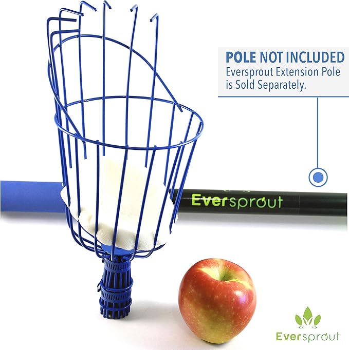 EVERSPROUT Twist-On Fruit Picker Basket, Twists onto Standard US Threaded Pole (3/4-inch ACME), Fruit Picker Head Basket, Fruit Harvesting Tool, Apple, Mango Picker etc. (Head Only, Pole Not Included)