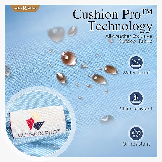 Sophia & William Patio Furniture Sets for 5 Outdoor Metal Conversation Sets 5 Pcs with 2 x Cushioned Swivel Sofa Chairs, 2 x Ottomans as Coffee Table, 1 x 3-Seat Sofa, Lawn Backyard Poolside Blue