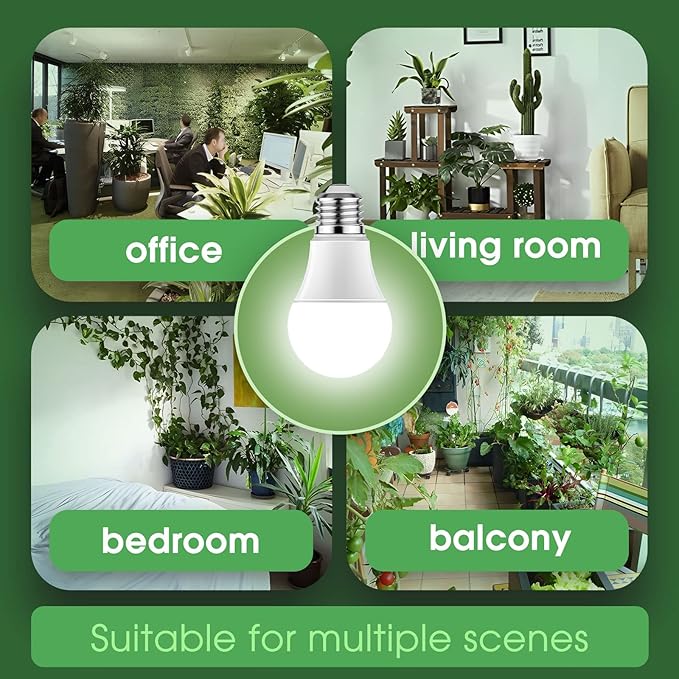 Briignite Full Spectrum LED Grow Light Bulb - A19 E26 Base, 11W (100W Equivalent) - for Indoor Plants, Seed Starting - 3 Pack