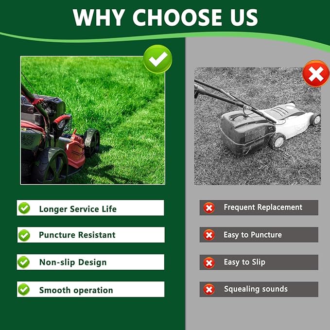 2 Pack Lawn Mower Drive Wheels Replaces Craftsman Poulan Husqvarna HOP AYP 581009202 193912X460 8"X1-3/4"