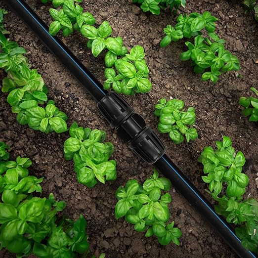 1/2 Inch Drip Irrigation Coupling Fittings, 12 Pieces Barbed Locked Coupler Connectors for 1/2 Inch Irrigation Tubing (1/2" ID x 0.640" OD) Anti-leak Straight Coupling for Garden Drip Systems