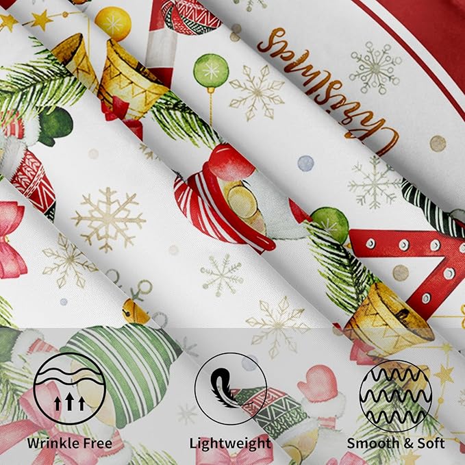 Gnomes Joy Christmas Decorations Tablecloth Farmhouse Xmas Winter Snowflake Tablecloth for Circular Table Cover Dinner Table Parties,60 Inch Round
