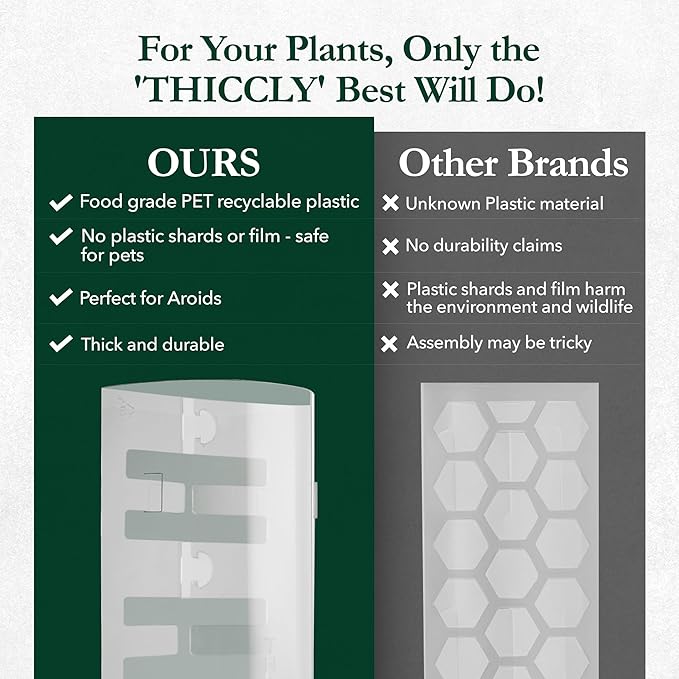 V3 Large GrowPole - Front Opening, Stackable Plastic Moss Poles for Climbing Plants, Monstera Plant Support-Plant Climbing Pole, DIY Plant Support, Works for Philodendron & Anthuriums - 5 Pcs