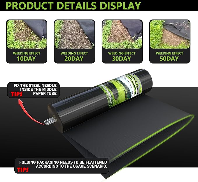 5 OZ Non Woven Geotextile Landscape Fabric,Weed Barrier Landscape Fabric for Landscaping, French Drains, Underlayment, Erosion Control, Construction Projects,4x180FT Black