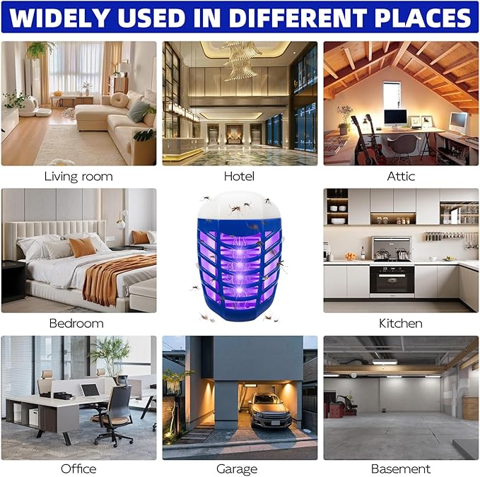 Bug Zapper Indoor Flying Insect Trap, 6 Pack Electronic Plug in Mosquito Zappers Gnat Insect Fly Zapper Traps Lamp for Home, Kitchen, Bedroom, Living Room,Office, Blue