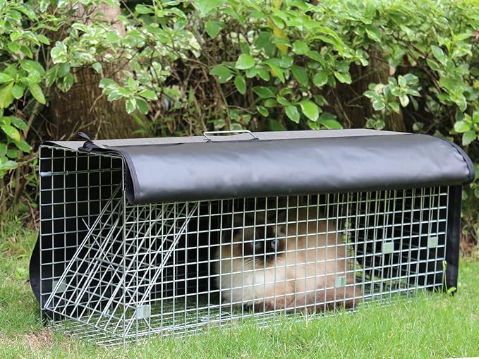 Deblue Trap Cage Cover, Live Animal Trap Cage Cover, Stray Cat Trap Cover Fits for 1-Door Humane Trap 32 x 10 x 12 Inches - (Only Cover)