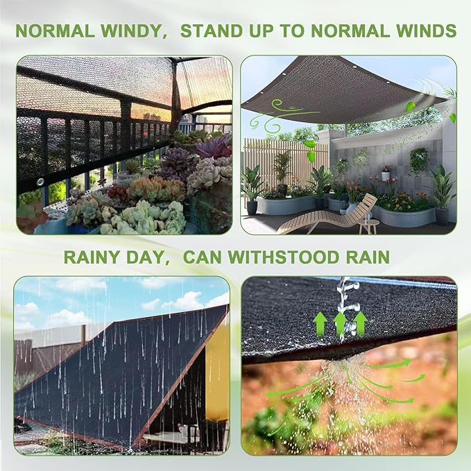 DGSL 40% Shade Cloth Greenhouse Shade Cover with Grommets - 10Ft x 16.4Ft Mesh Tarp for Pergola, Patio Plants, Chicken Coop, Garden, Outdoor, Backyard