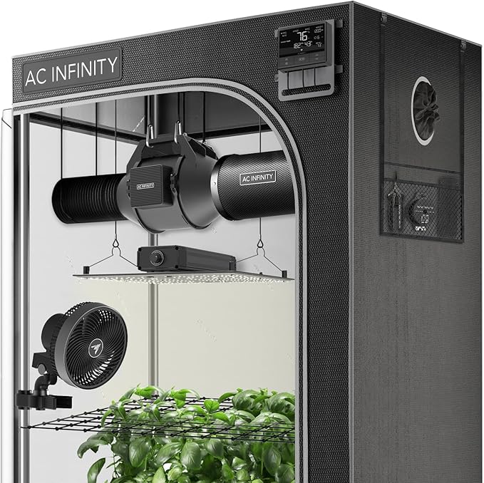 AC Infinity Advance Grow System 2x2, 1-Plant Kit, WiFi-Integrated Grow Tent Kit, Automate Ventilation, Circulation, Schedule Full Spectrum Samsung LM301H LED Grow Light, 2000D Mylar Tent