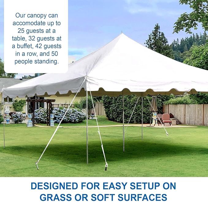 Party Tents Direct 15'x 15' Weekender Canopy Pole Tent with Sidewalls - Easy Up Canopy Tent with 50 Person Capacity - Outdoor Canopies for Parties, Weddings, and Events (White)